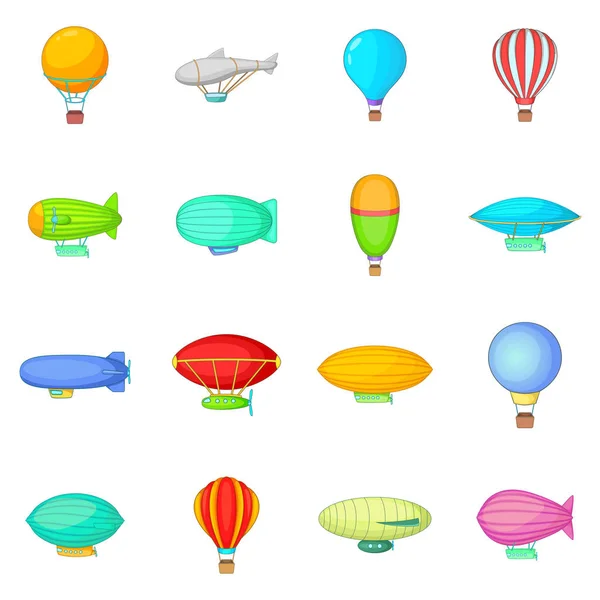 Vintage balonlar Icons set, karikatür tarzı — Stok Vektör