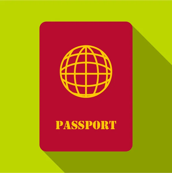 Ícone de passaporte, estilo plano — Vetor de Stock
