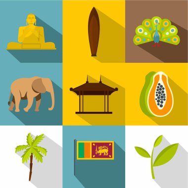 Konumlar Sri Lanka simgelerin ayarlamak, stil düz