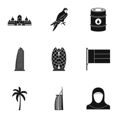 BAE Icons set, basit tarzı turizm