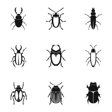 Böcek Icons set, basit tarzı