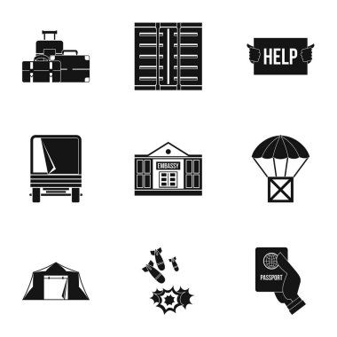 Sol ülke Icons set, basit tarzı