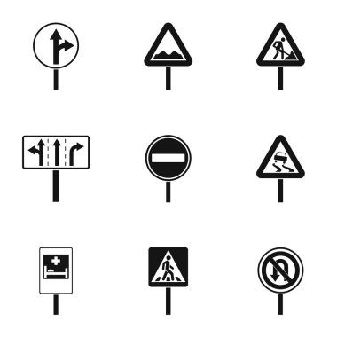 İşareti Icons set, basit tarzı