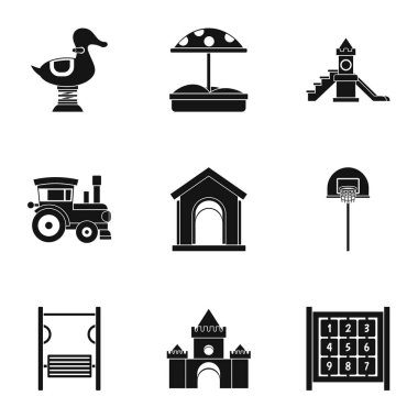 Çocuk eğlence Icons set, basit tarzı