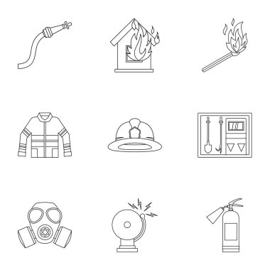 Yangın Icons set, anahat stilini koruma