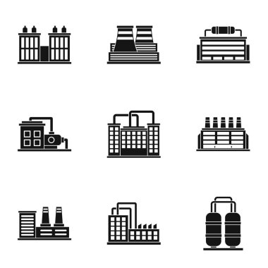 Üretim Icons set, basit tarzı