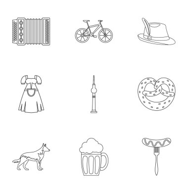 Almanya Icons set, anahat stili