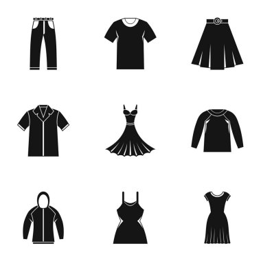 Tür Icons set, basit tarzı giyim