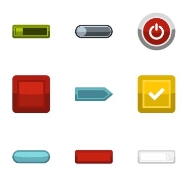 Tıklatın ve seçimi Icons set, düz stil