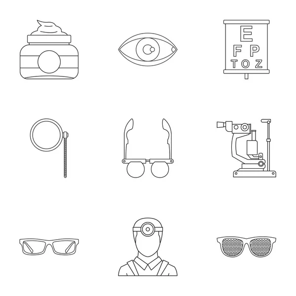 Conjunto de iconos de ojos, estilo de esquema — Vector de stock