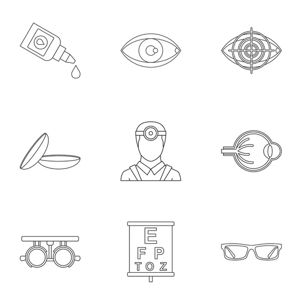 Behandling vision ikoner set, dispositionsformat — Stock vektor