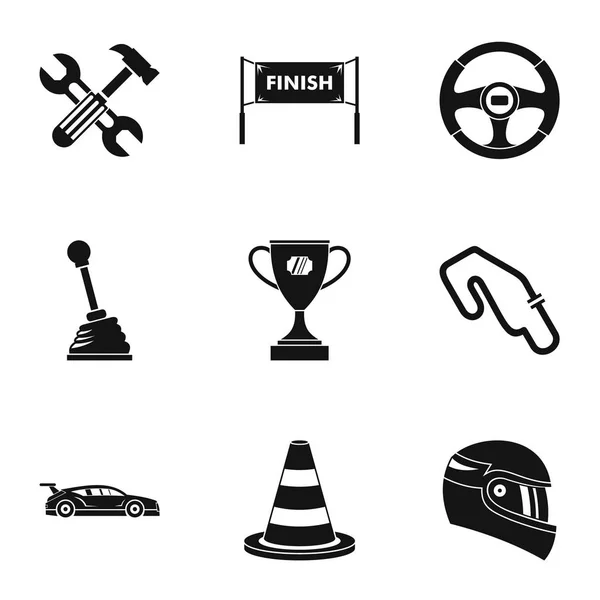Conjunto de iconos de carrera, estilo simple — Vector de stock