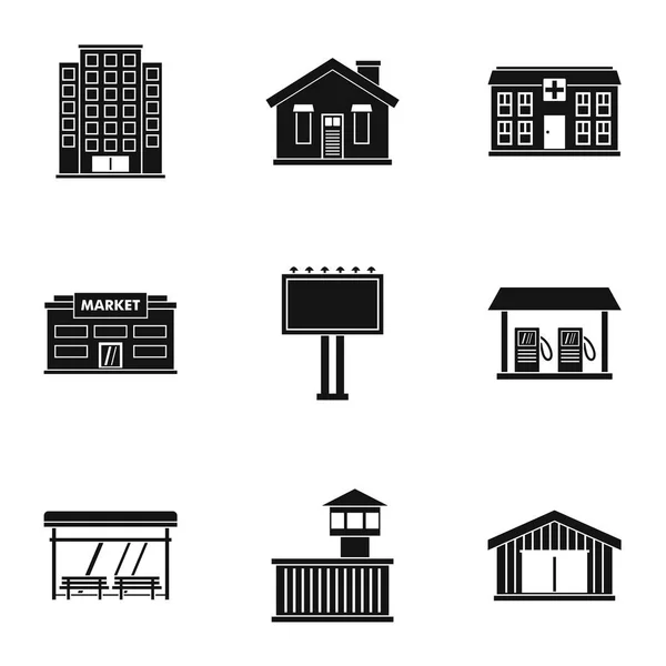Conjunto de iconos de construcción, estilo simple — Archivo Imágenes Vectoriales