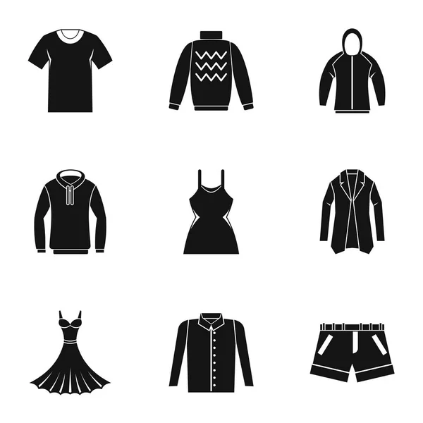 Conjunto de iconos de ropa, estilo simple — Archivo Imágenes Vectoriales