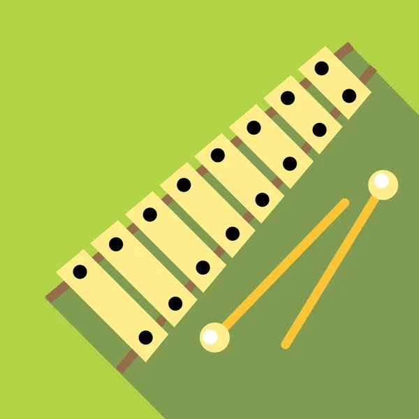 Xylofon ikon, platt stil — Stock vektor