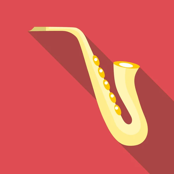 Ikona saksofon, płaski — Wektor stockowy