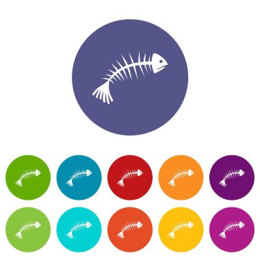 Balık kemikleri set simgeleri