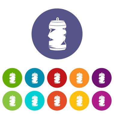 Buruşuk alüminyum Icons set