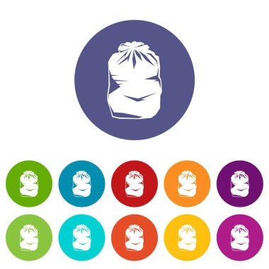 Siyah çöp torbası Icons set