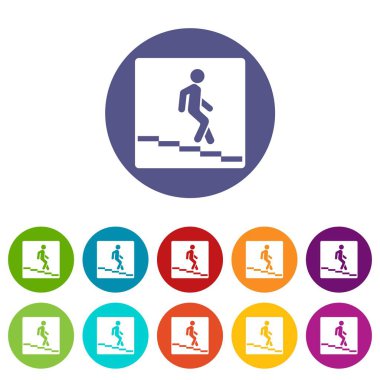 Altgeçit yol işaret Icons set