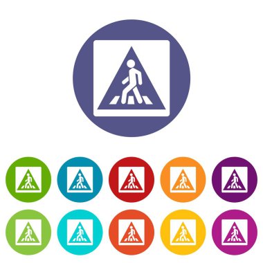 Yaya yol işaret Icons set