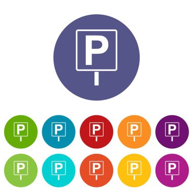 İşareti otopark Icons set