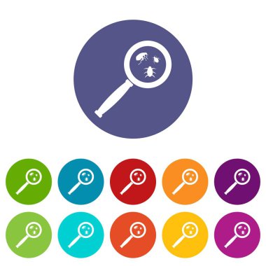 Büyüteç'i ve böcekler Icons set