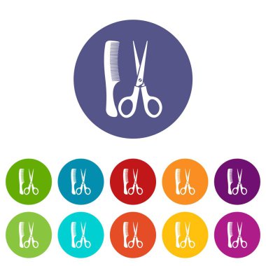 Makas ve tarak Icons set