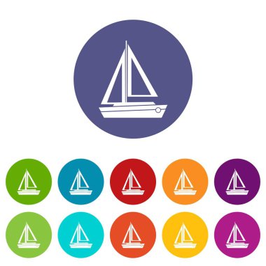 Küçük tekne Icons set