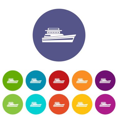 Büyük powerboat Icons set