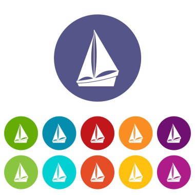 Küçük yat Icons set