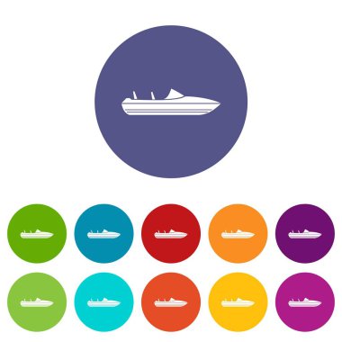 Küçük powerboat Icons set