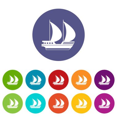 Büyük yat Icons set
