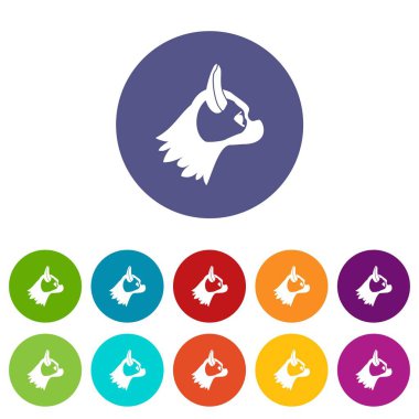 Pug köpek Icons set