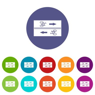 Yol için bisikletçiler set simgeleri