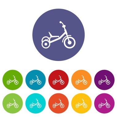 Üç tekerlekli bisiklet Icons set
