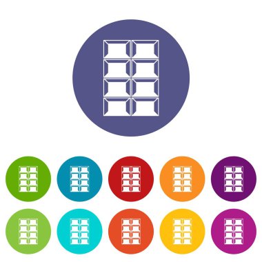 Koyu çikolata set simgeleri