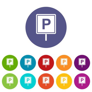 İşareti otopark Icons set