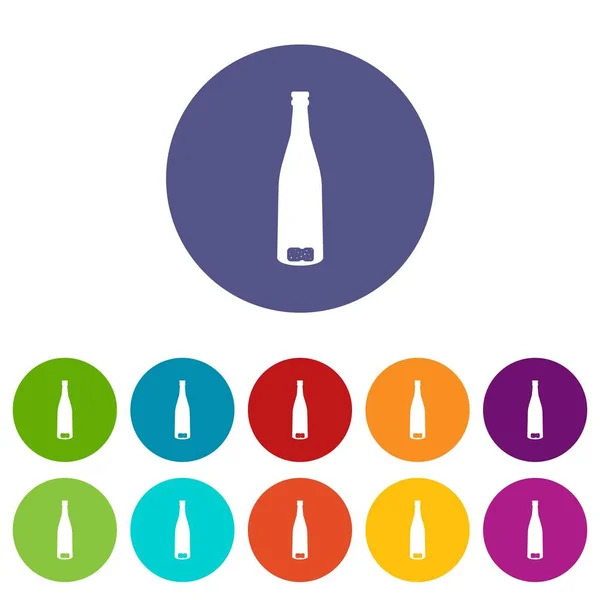 Empty wine bottle set icons — Stock Vector