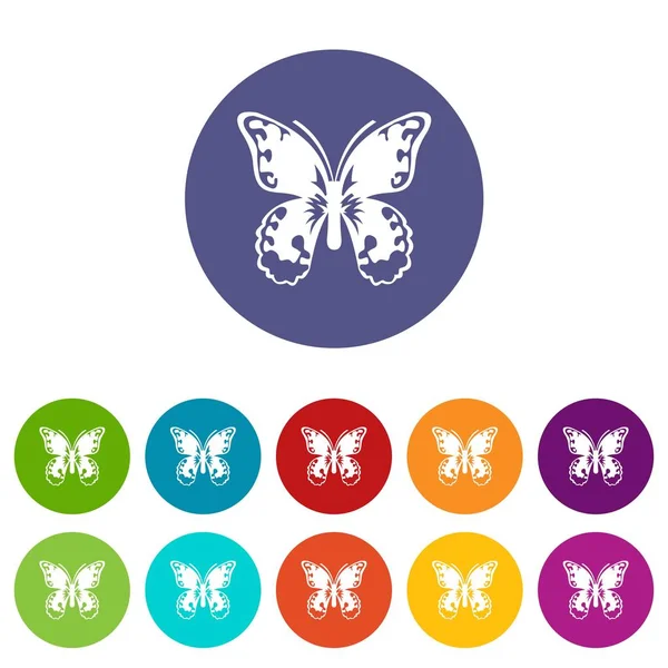 Butterfly set icons — Stock Vector