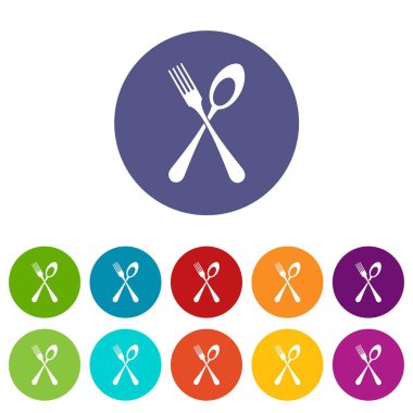 Kaşık ve çatal Icons set