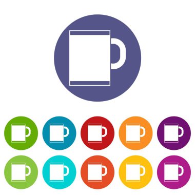 Çay kupa Icons set
