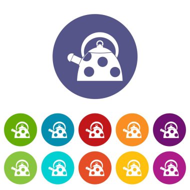 Beyaz noktalar su ısıtıcısı Icons set