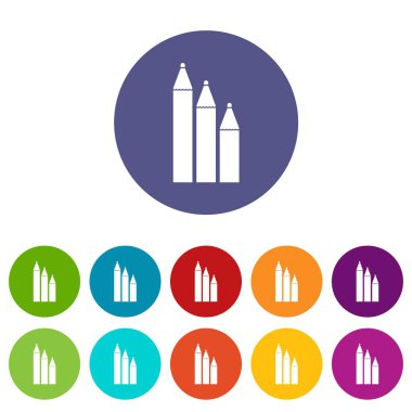 Üç kalem Icons set