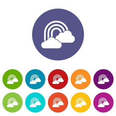 Gökkuşağı ve bulutlar Icons set