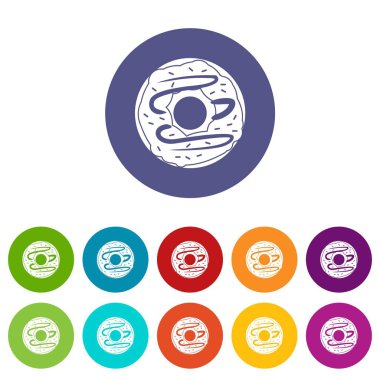 Çikolatalı çörek Icons set