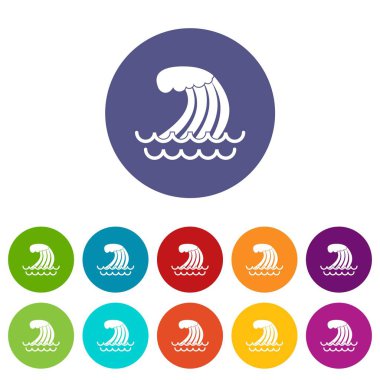 Tsunami dalgası Icons set
