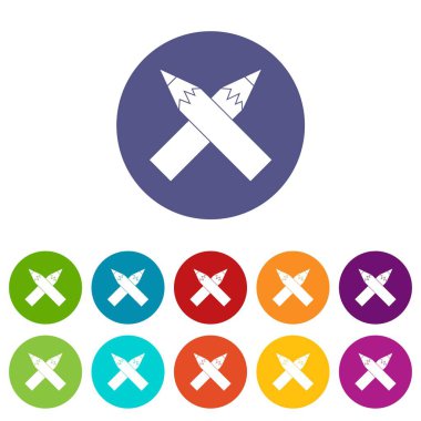 İki çapraz kalemler Icons set