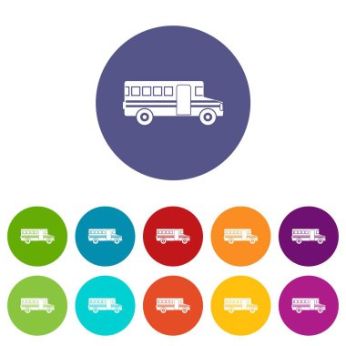 Okul otobüsü Icons set