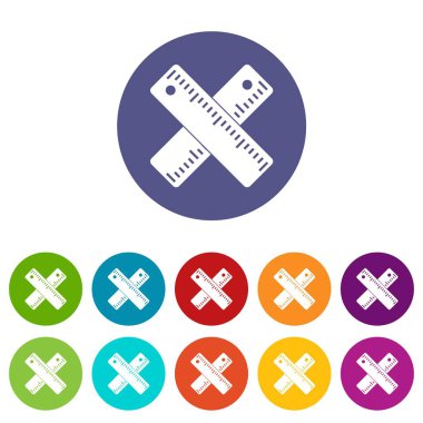 İki çapraz cetveller Icons set